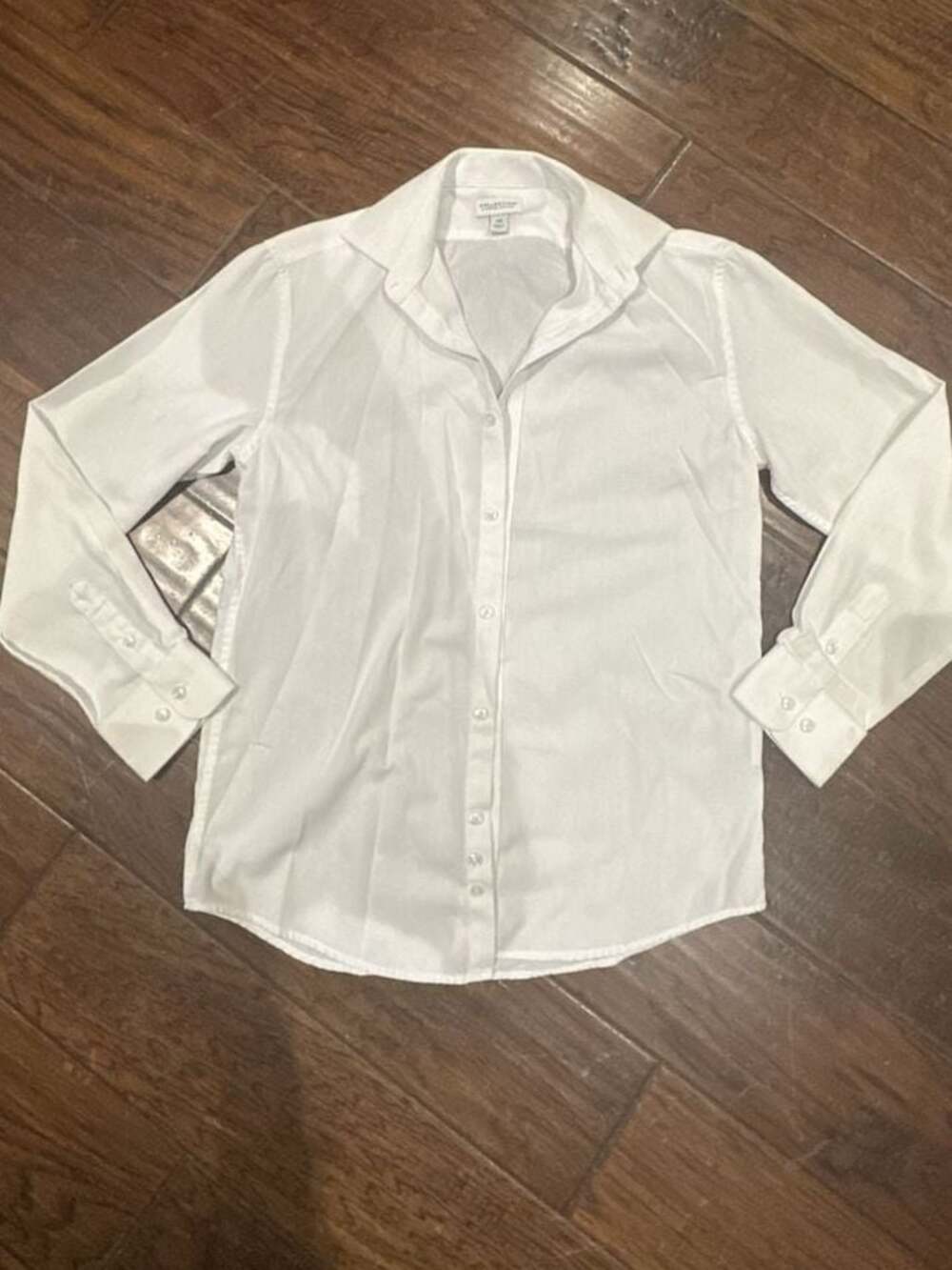 Collection by Michael Strahan White Long Sleeve Button-Down Shirt Size 14R